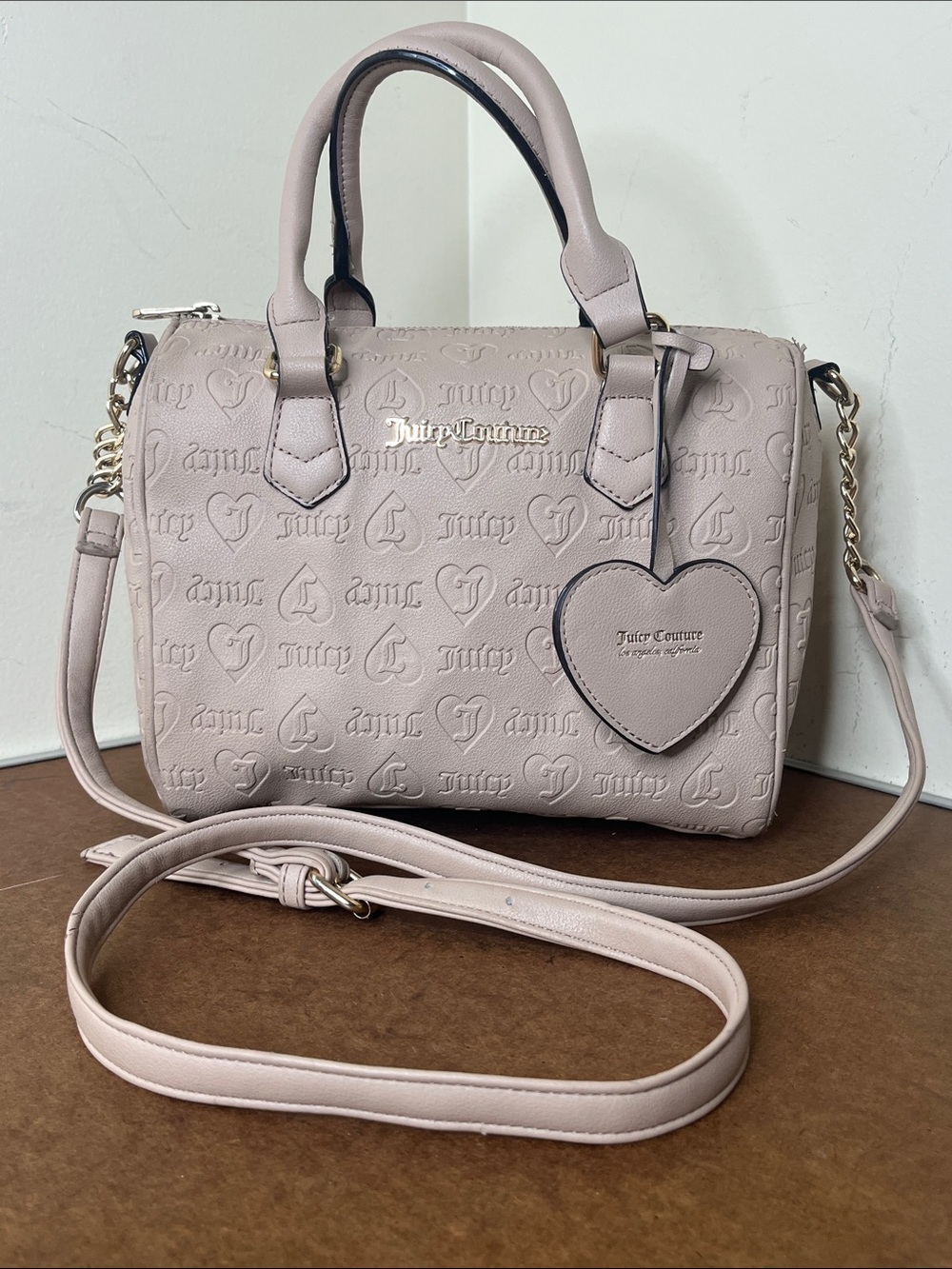 Juicy Couture Fame Blush Pink Signature Crossbody Satchel Bag